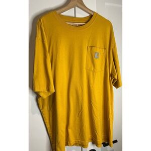Carhartt K87 Pocket Tee Mustard Yellow Loose Fit Mens XL Short Sleeve T-Shirt